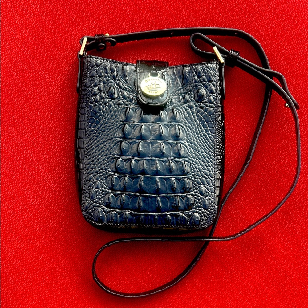 Brahmin Crossbody. Marley, Black Melbourne, genuine leather. Black.